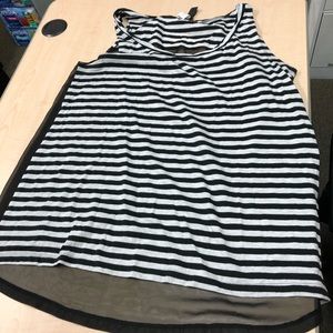 Torrid black & white striped tank with sheer back